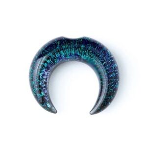 Aqua Gorilla Glass dichroic septum pincher with notch (8 gauge)